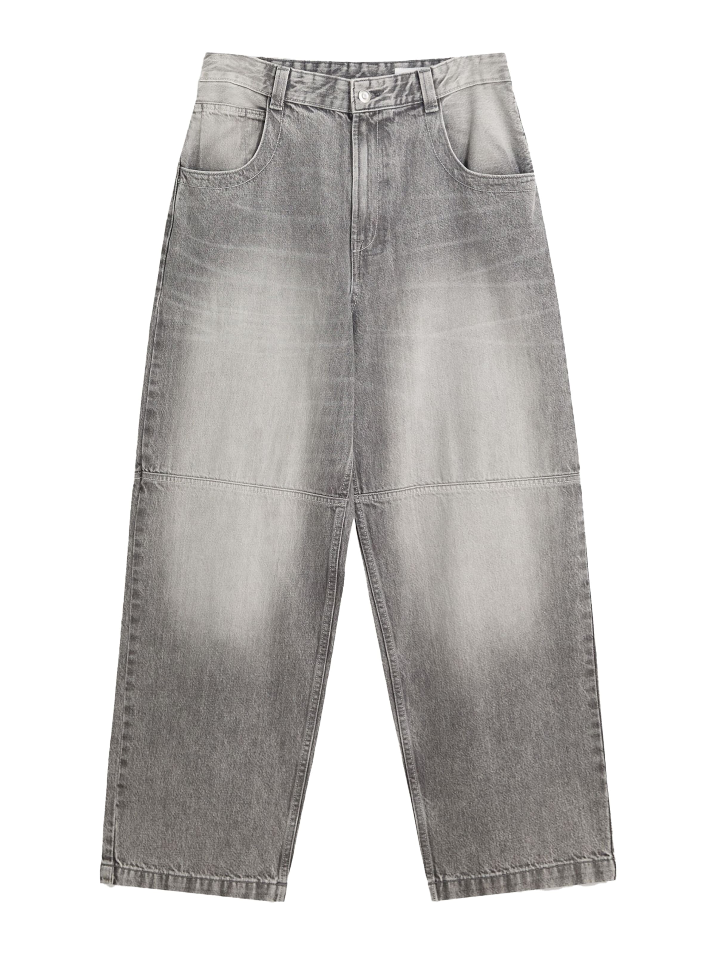 Bershka Baggy Дънки в сиво: отпред