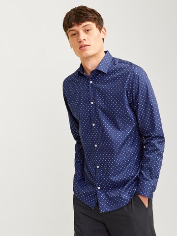 JACK & JONES Slim fit Overhemd 'JJJOE' in Blauw