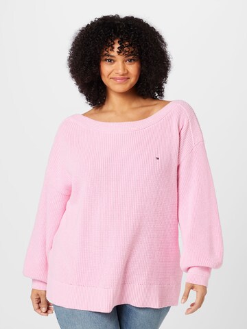 Tommy Hilfiger Curve Sweater in Pink: front