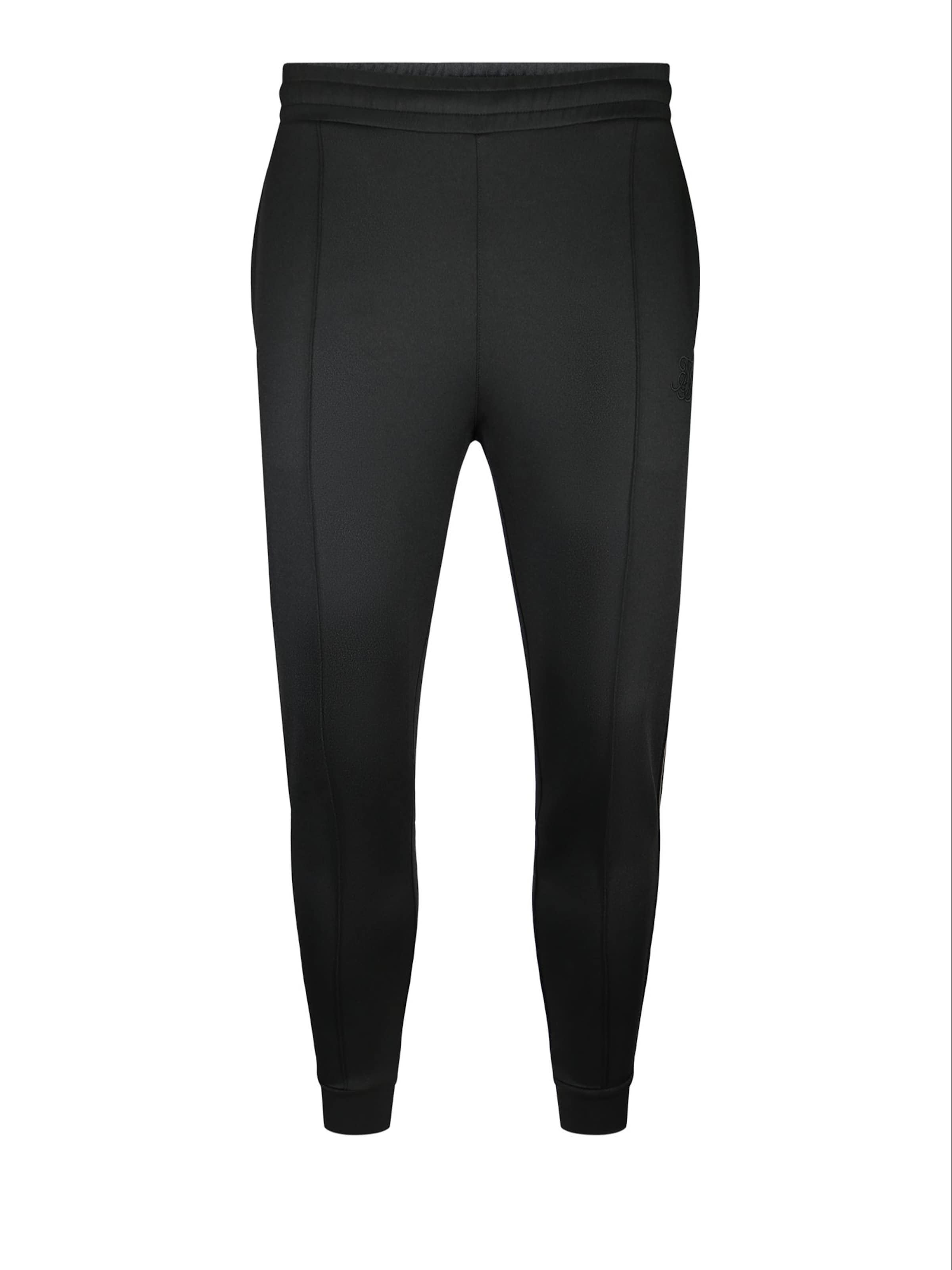 Coupe slim Pantalon SikSilk en noir : devant