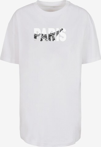 Merchcode T-Shirt 'Paris Eiffel Tower' in Weiß: predná strana