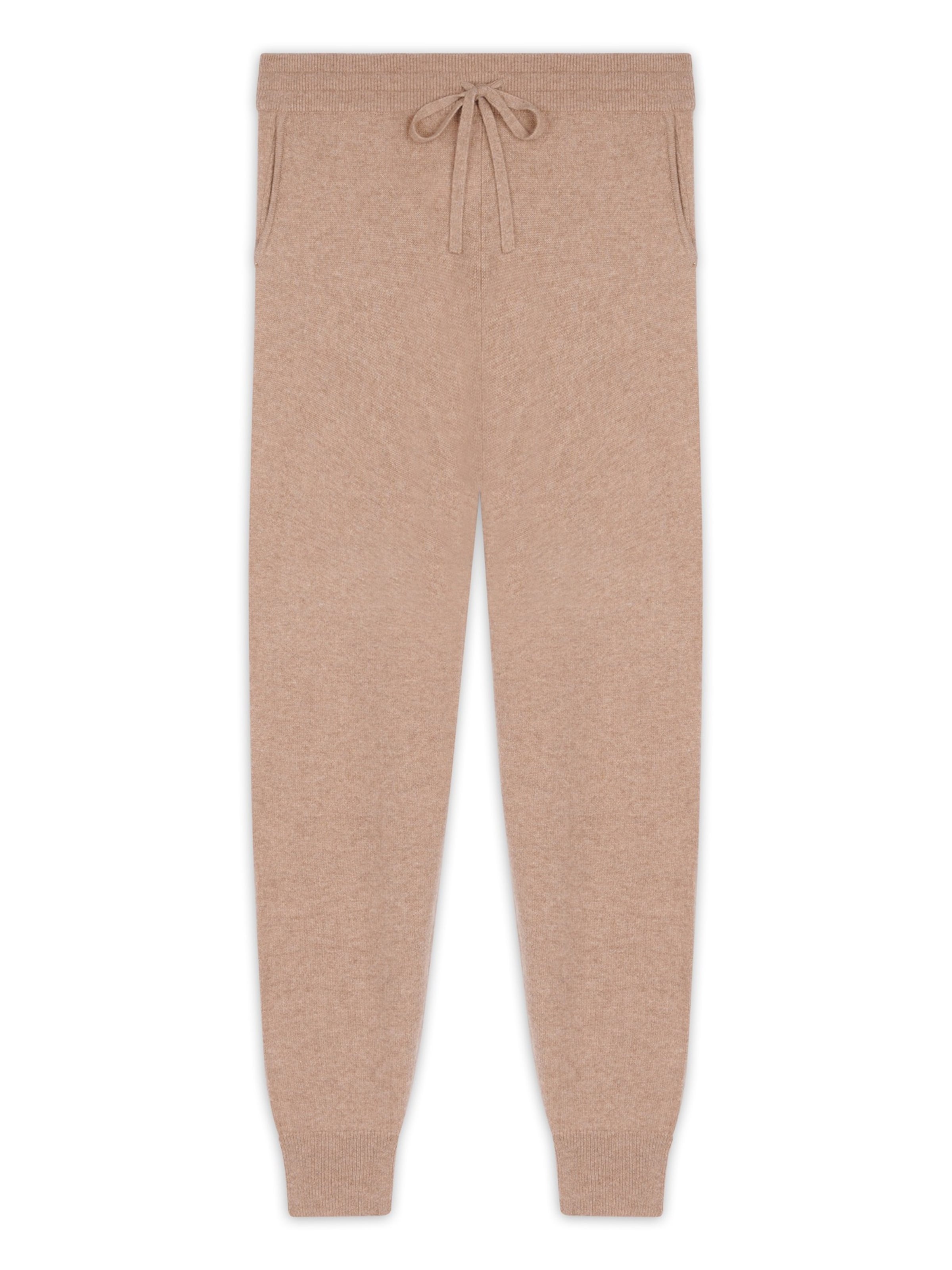 JUST CASHMERE Tapered Byxa i brun: framsida