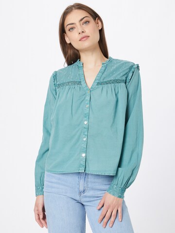 Camicia da donna di QS in blu: frontale