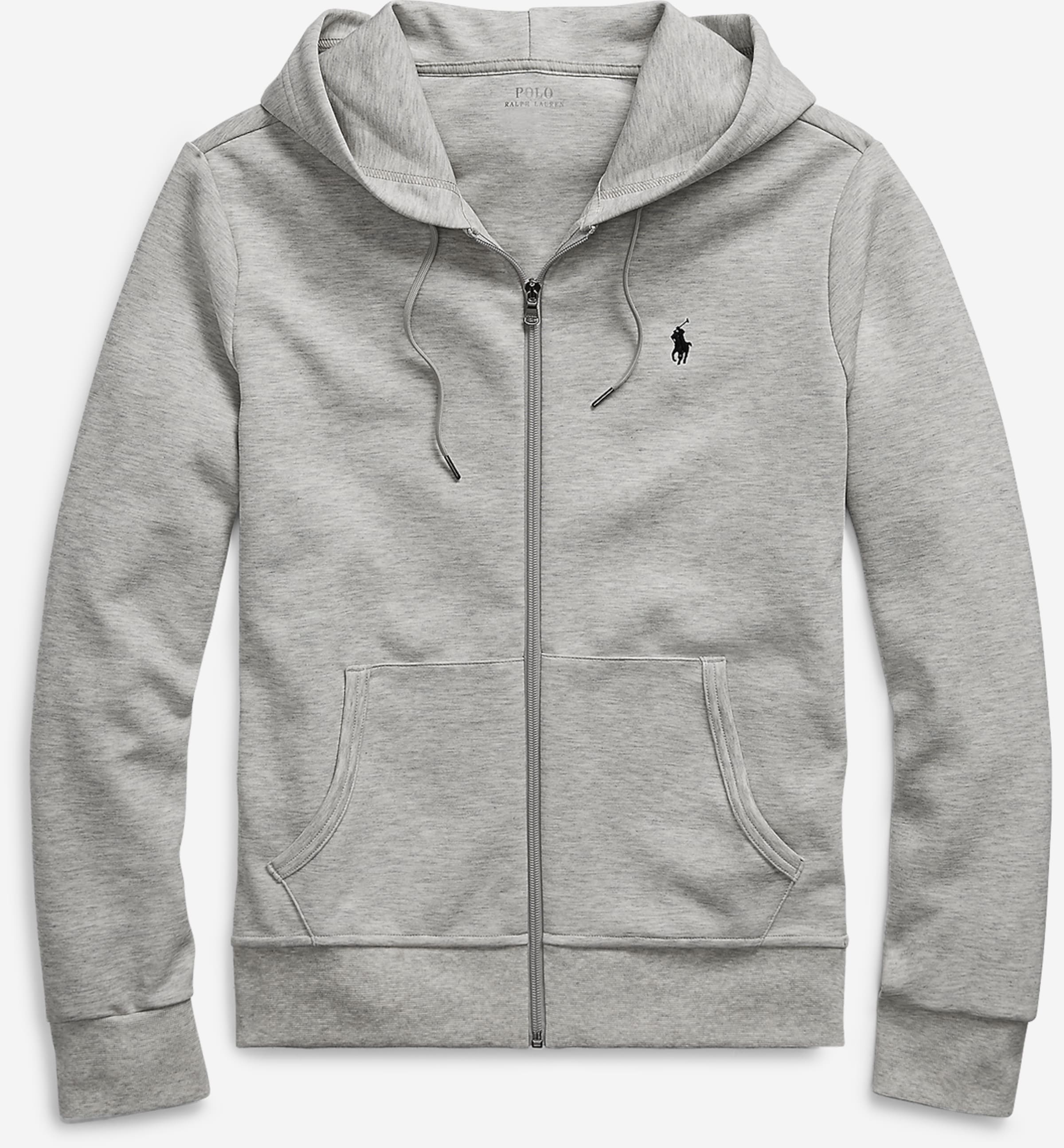 Polo Ralph Lauren Zip-Up Hoodie in Light Grey, Mottled Grey