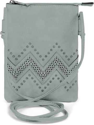 styleBREAKER Umhängetasche 'Mini Umhängetasche ZickZack Cutout Nieten'‌‌‌‌‌‌‌‌‌‌ in Blau: Vorderseite