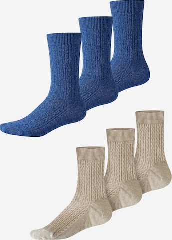 Millo Socks 'Cosy Twist Mix' in Beige: front