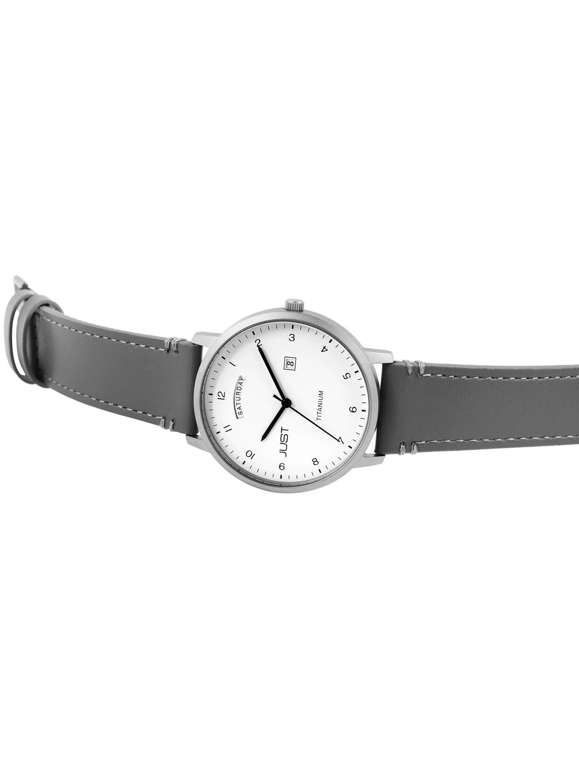 JUST Analog Watch 'Fanis, Datumsanzeige' in Grey: front