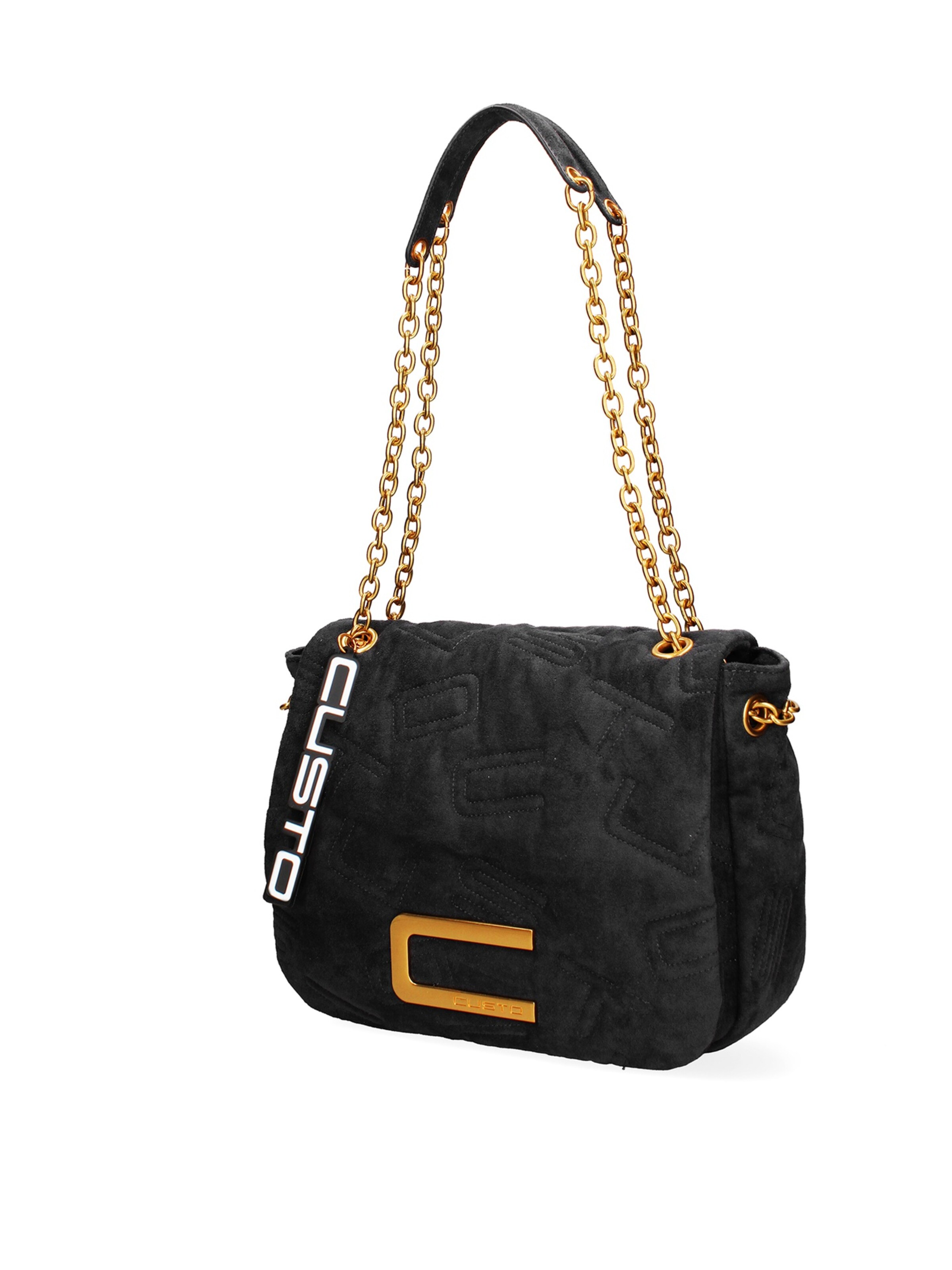 Borsa a spalla di Custo Barcelona in nero: frontale