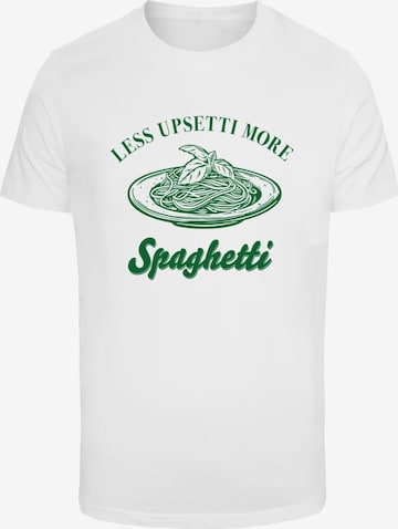 balta Mister Tee Marškinėliai 'Upsetti Spaghetti': priekis