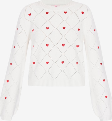 MYMO Sveter - Biela: predná strana