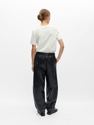 Wide Leg Pantalon 'OBJPELIN' OBJECT en noir