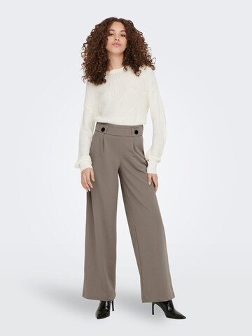 JDY Wide Leg Bundfaltenhose 'Geggo' in Braun