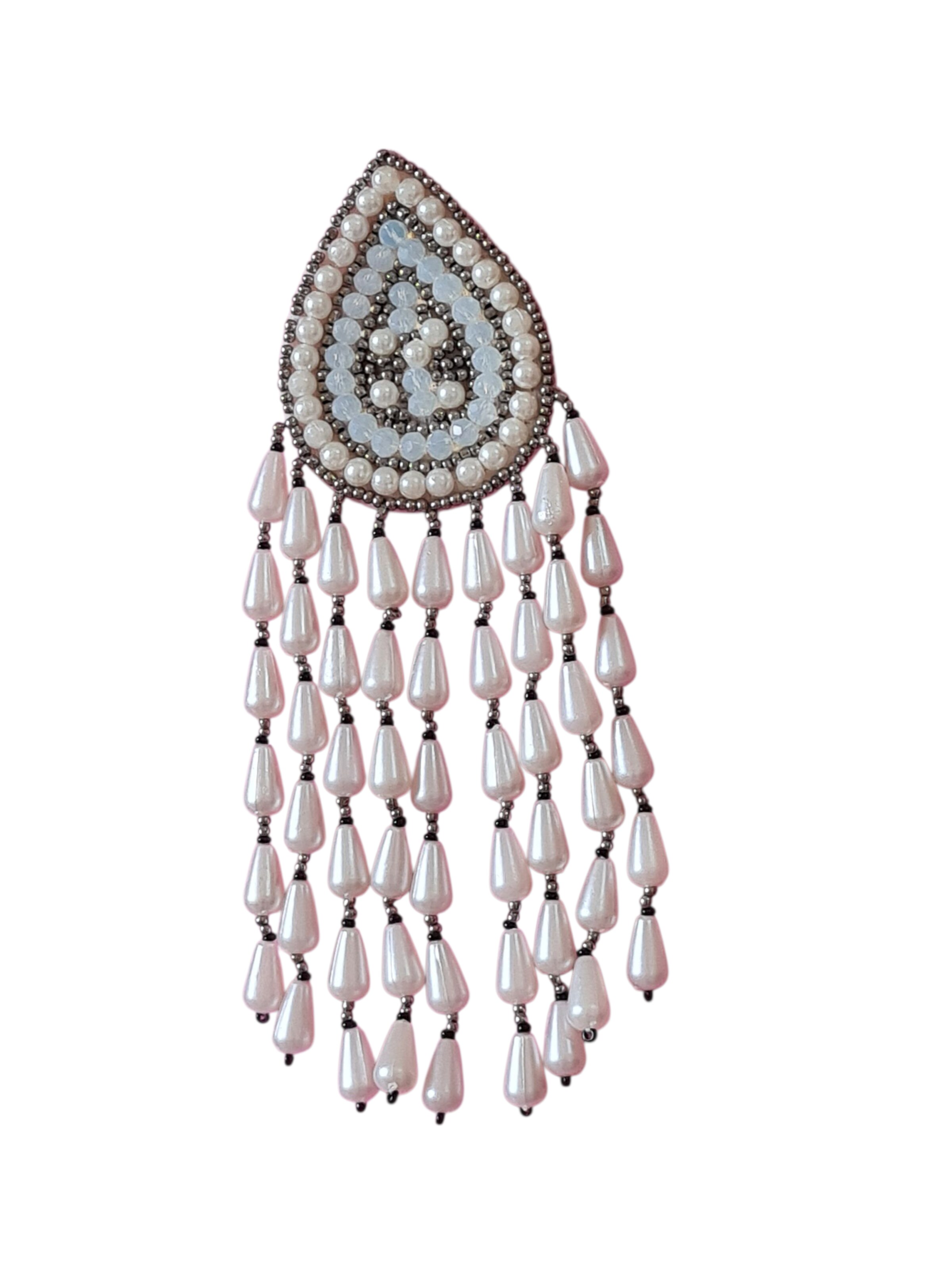 PfauGermany Earrings 'Hangeing Beads' in White