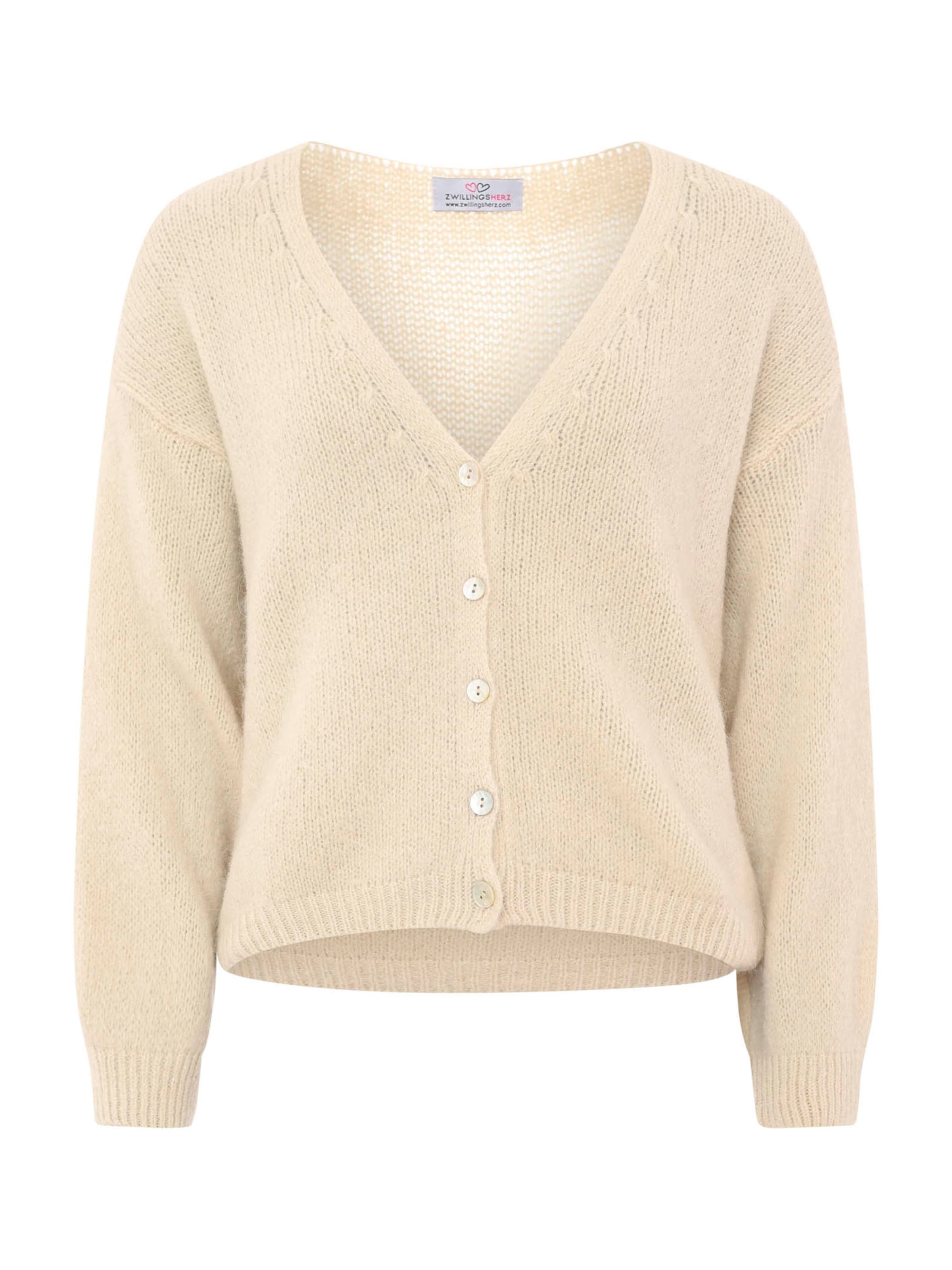 Zwillingsherz Πλεκτή ζακέτα σε μπεζ: μπροστά