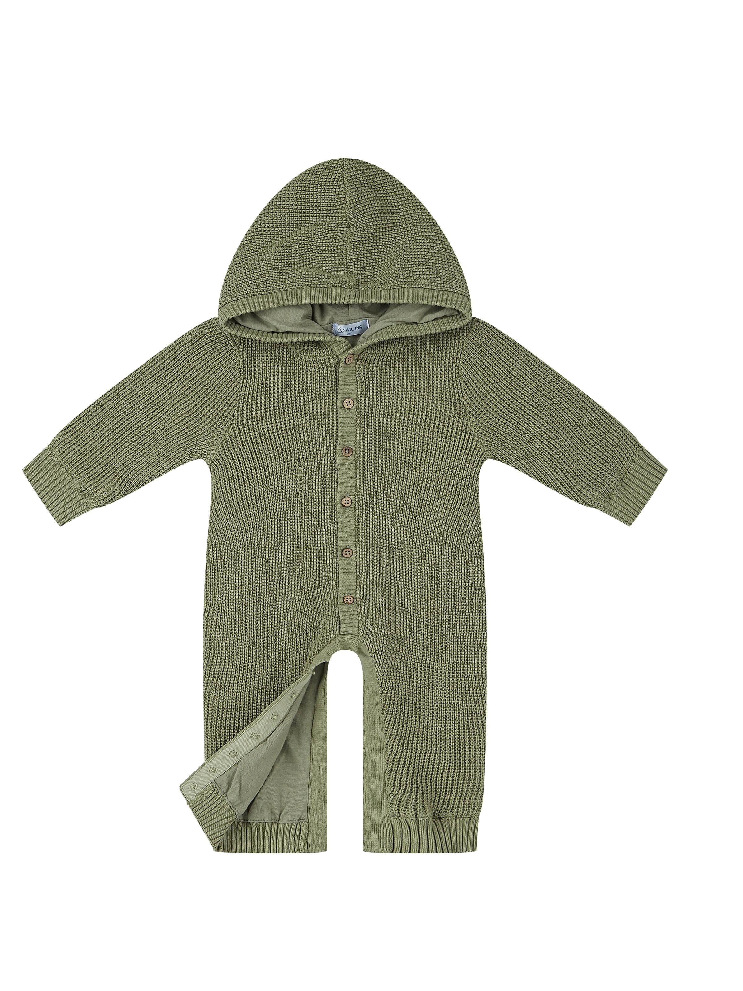 Sailing Romper/Bodysuit in Green: front