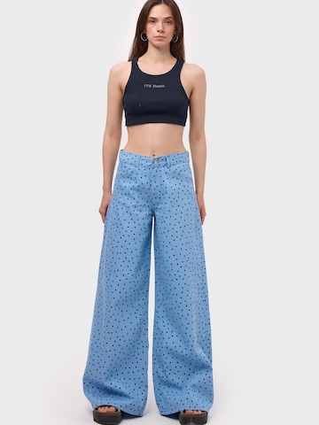 Wide Leg Jean 'POLKA PALAZZO LOW RISE JEANS' IT'S BASIC en bleu
