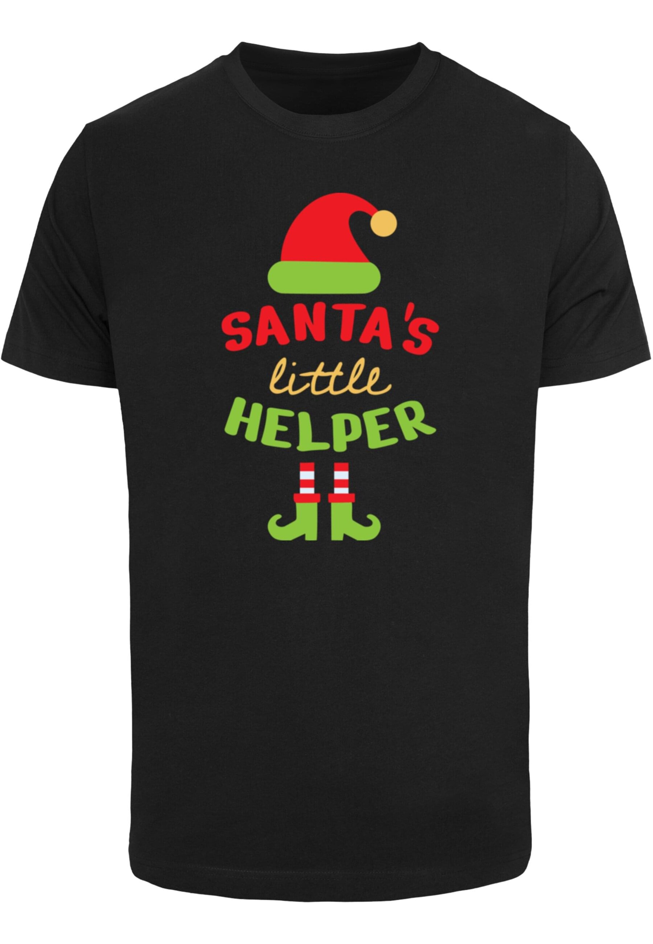 T-Shirt 'Christmas Santa´s Little Helper' Merchcode en noir : devant