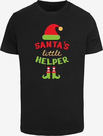 Merchcode Shirt 'Christmas Santa´s Little Helper' in Black: front
