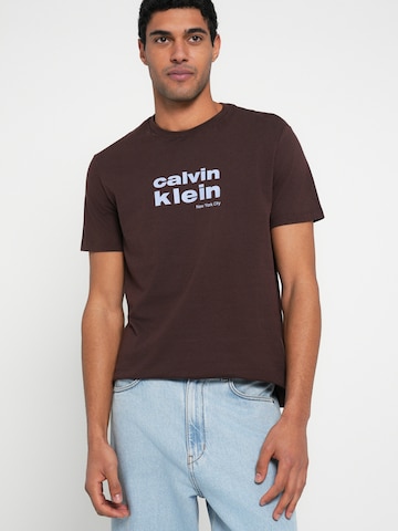 brūns Calvin Klein Jeans T-Krekls