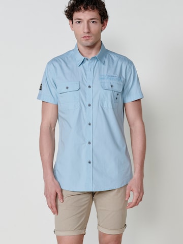 KOROSHI Regular fit Overhemd in Blauw: voorkant