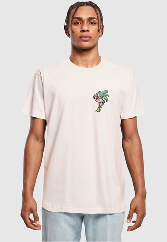 Mister Tee T-shirt 'Flamingo' i beige: framsida