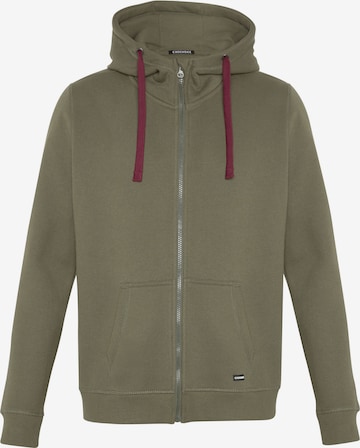 CHIEMSEE Zip-Up Hoodie in Green: front