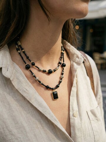 Nemomatheo Kette 'Eclipse – Kette mit Steinperlen'‌‌‌‌‌‌‌‌ in Schwarz