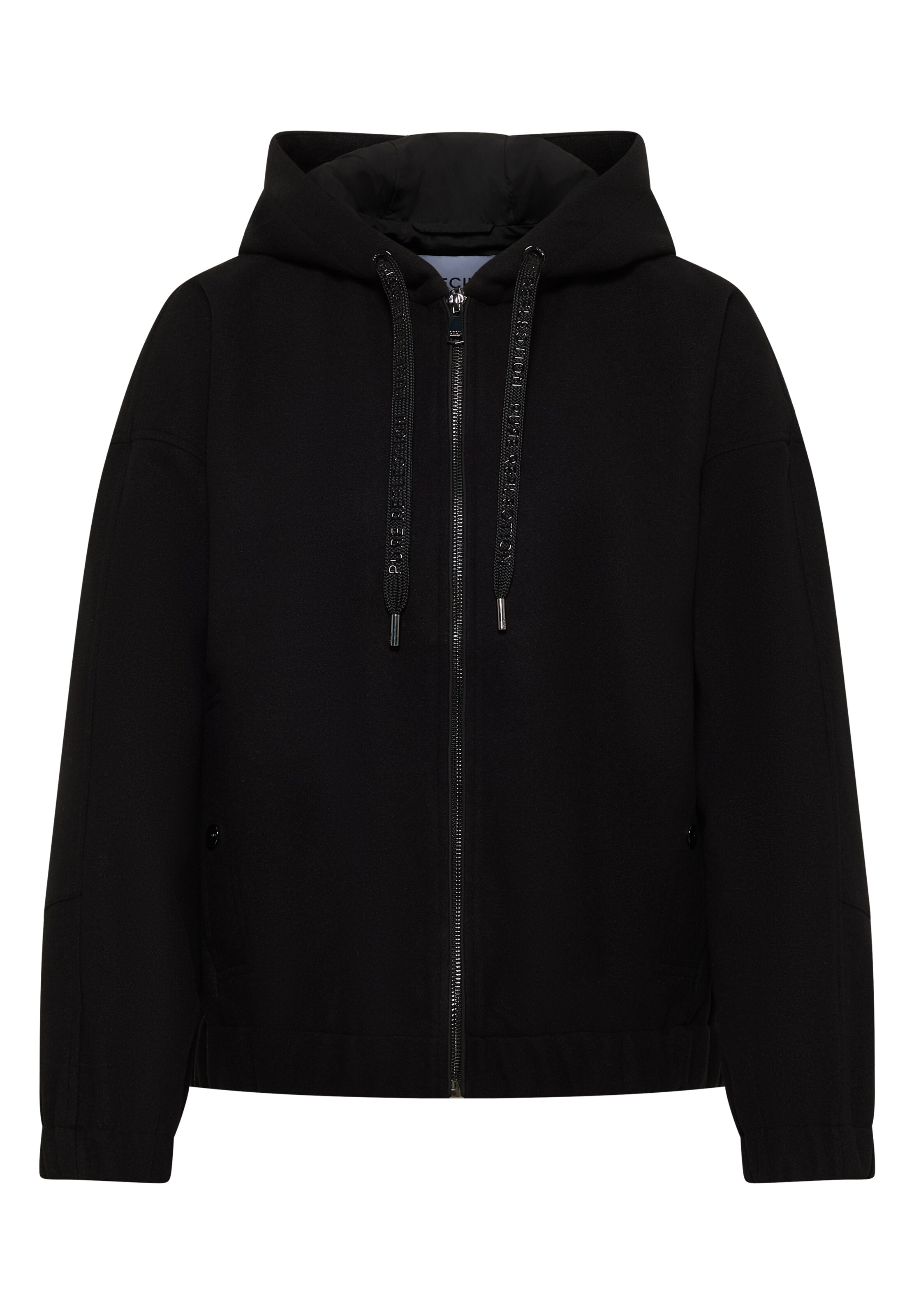 CECIL Zip-Up Hoodie in Black: front