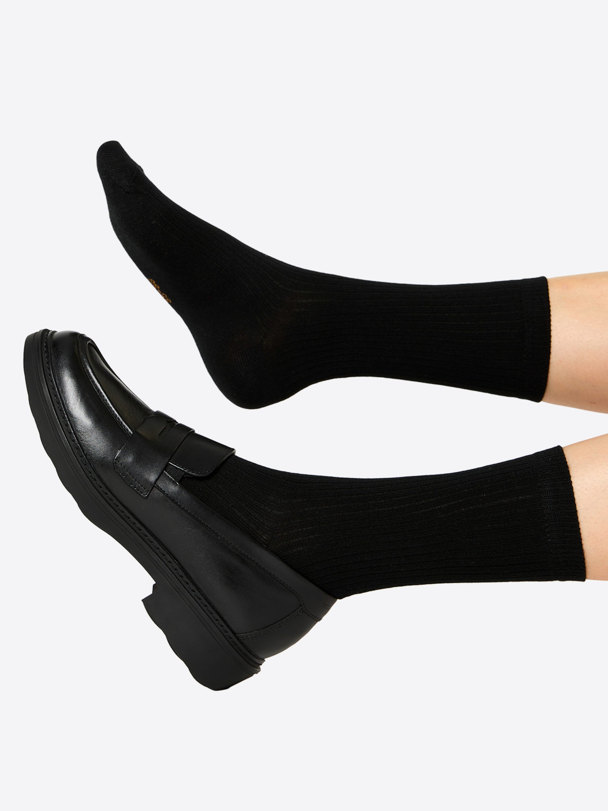 Nur Die Socks ' Soft Modal Ripp ' in Black
