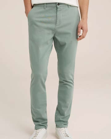 WE Fashion Slimfit Chino kalhoty – zelená: přední strana