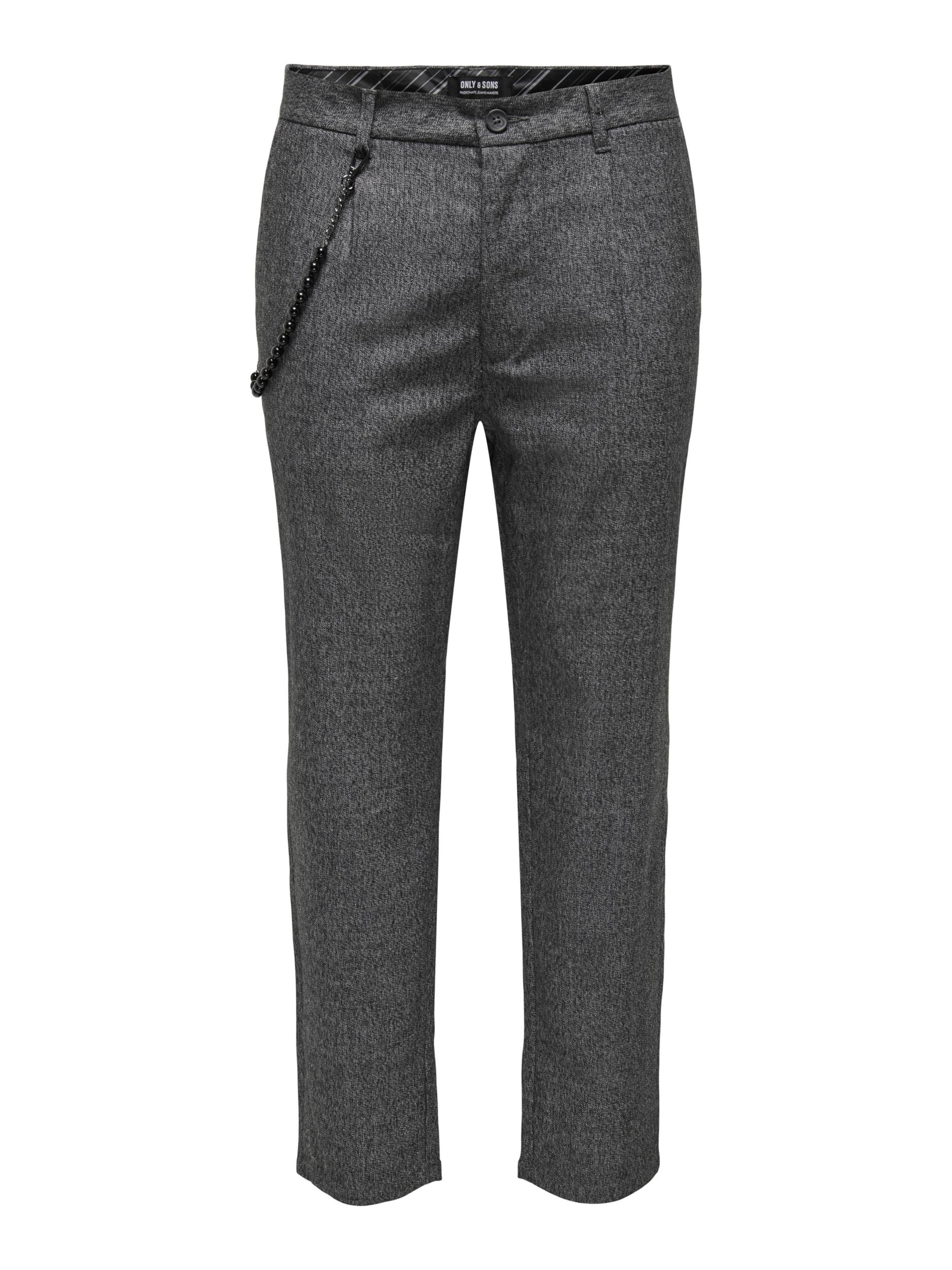 Effilé Pantalon à pince 'LOU' Only & Sons en gris : devant