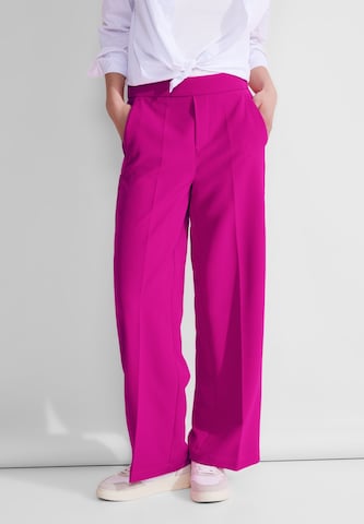 STREET ONE Wide leg Pleated Pants in Pink