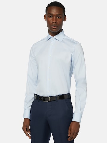 Boggi Milano Regular Fit Hemd in Blau: Vorderseite