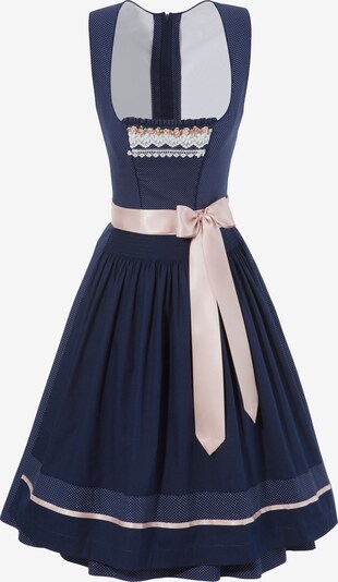 Krüger Madl Dirndl in dunkelblau / puder / weiß, Produktansicht