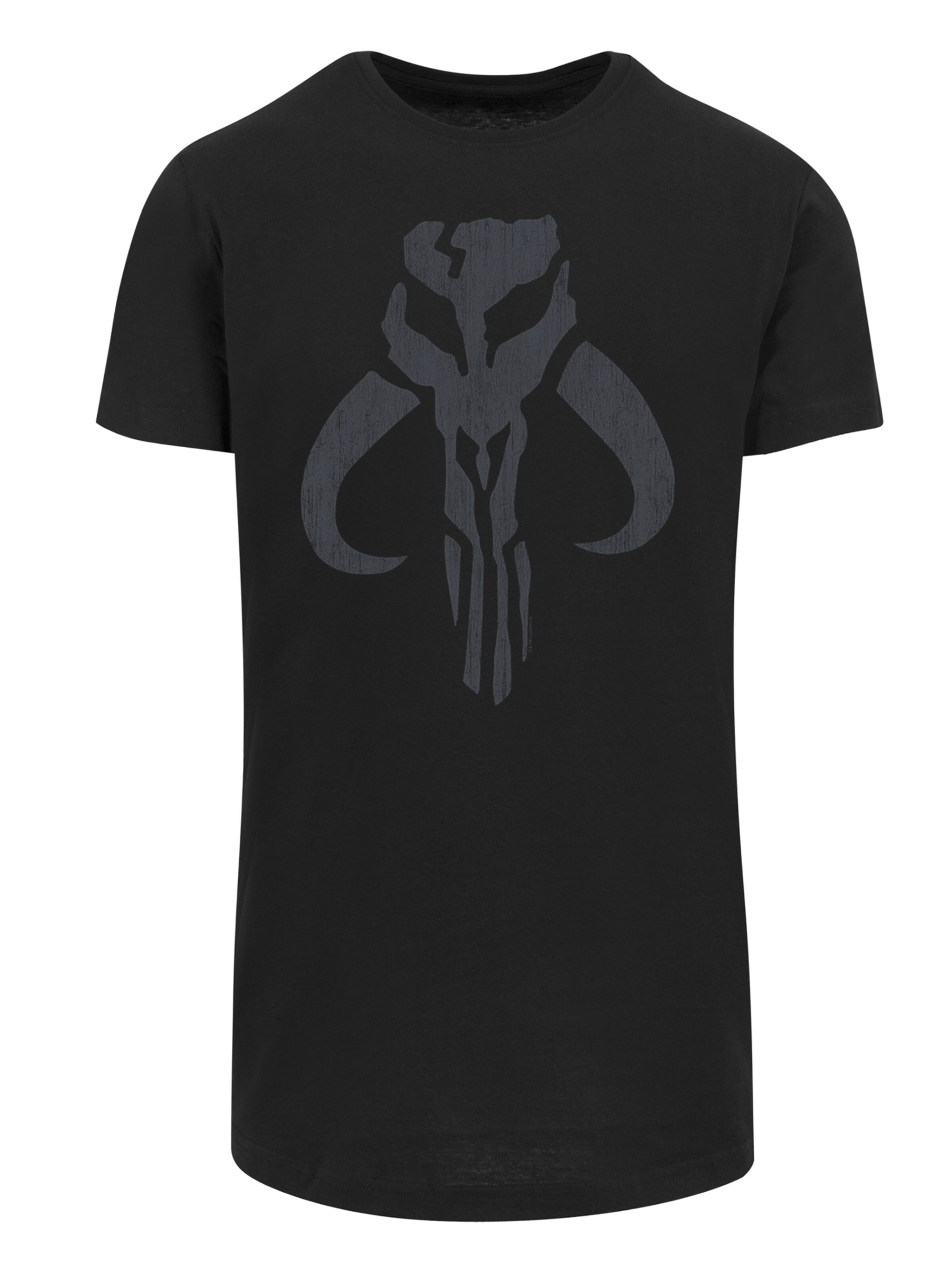 F4NT4STIC Shirt 'Star Wars Mandalorian Banther Skull' in Zwart: voorkant