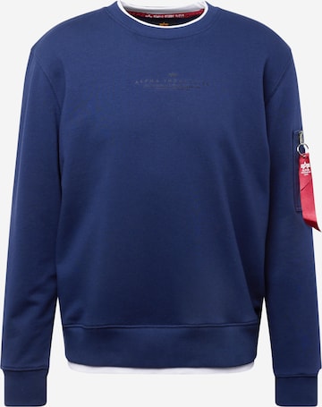 ALPHA INDUSTRIES Sweatshirt in Blauw: voorkant