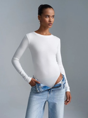 Dilvin Shirt bodysuit in White: front