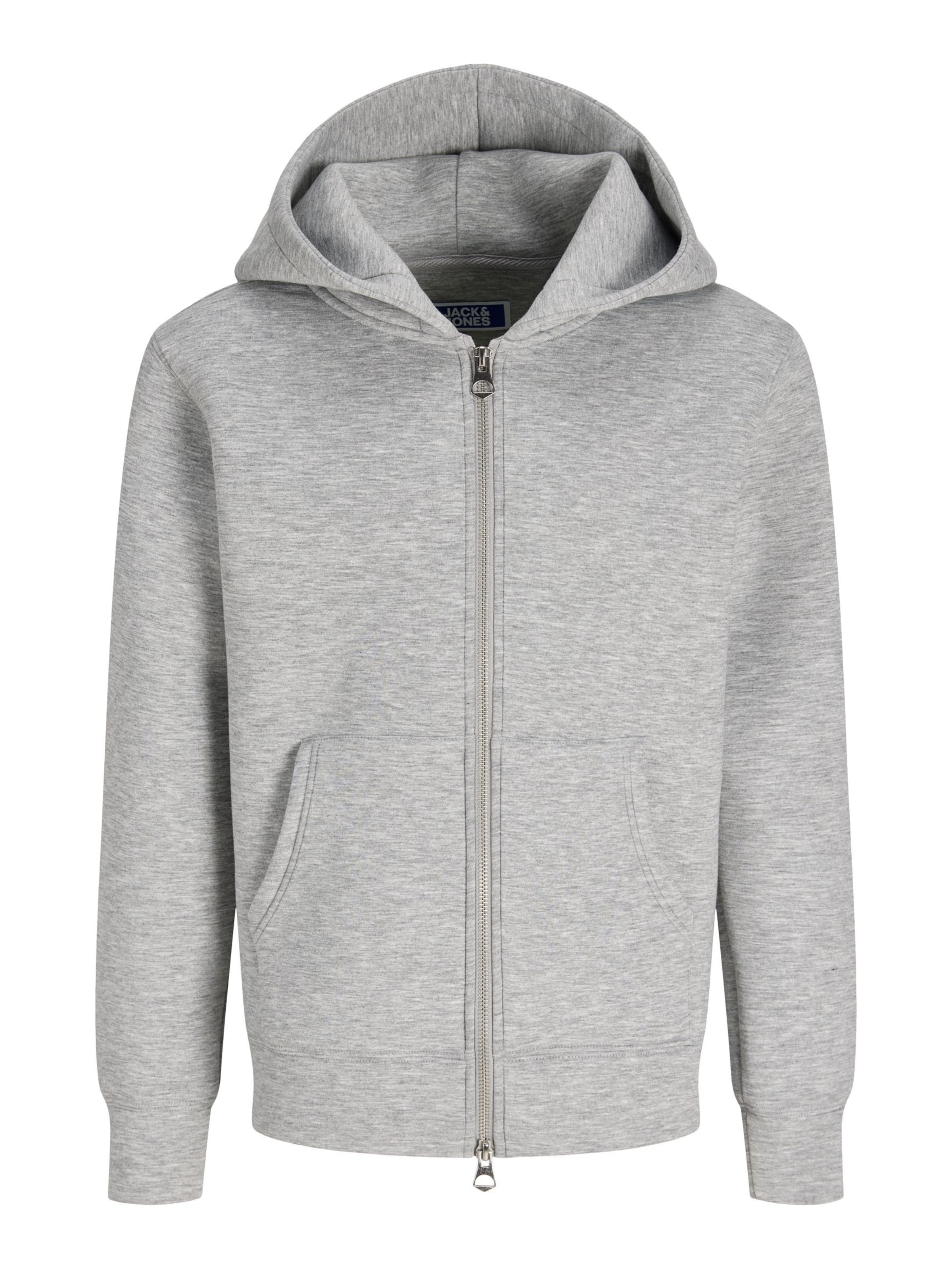Jack & Jones Junior - Sudadera con cremallera 'JCOLEGACY' en gris: frente