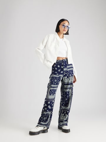 River Island - Loosefit Calças cargo em azul