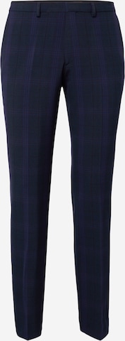 HUGO Slim fit Trousers with creases 'Hesten' in Blue: front