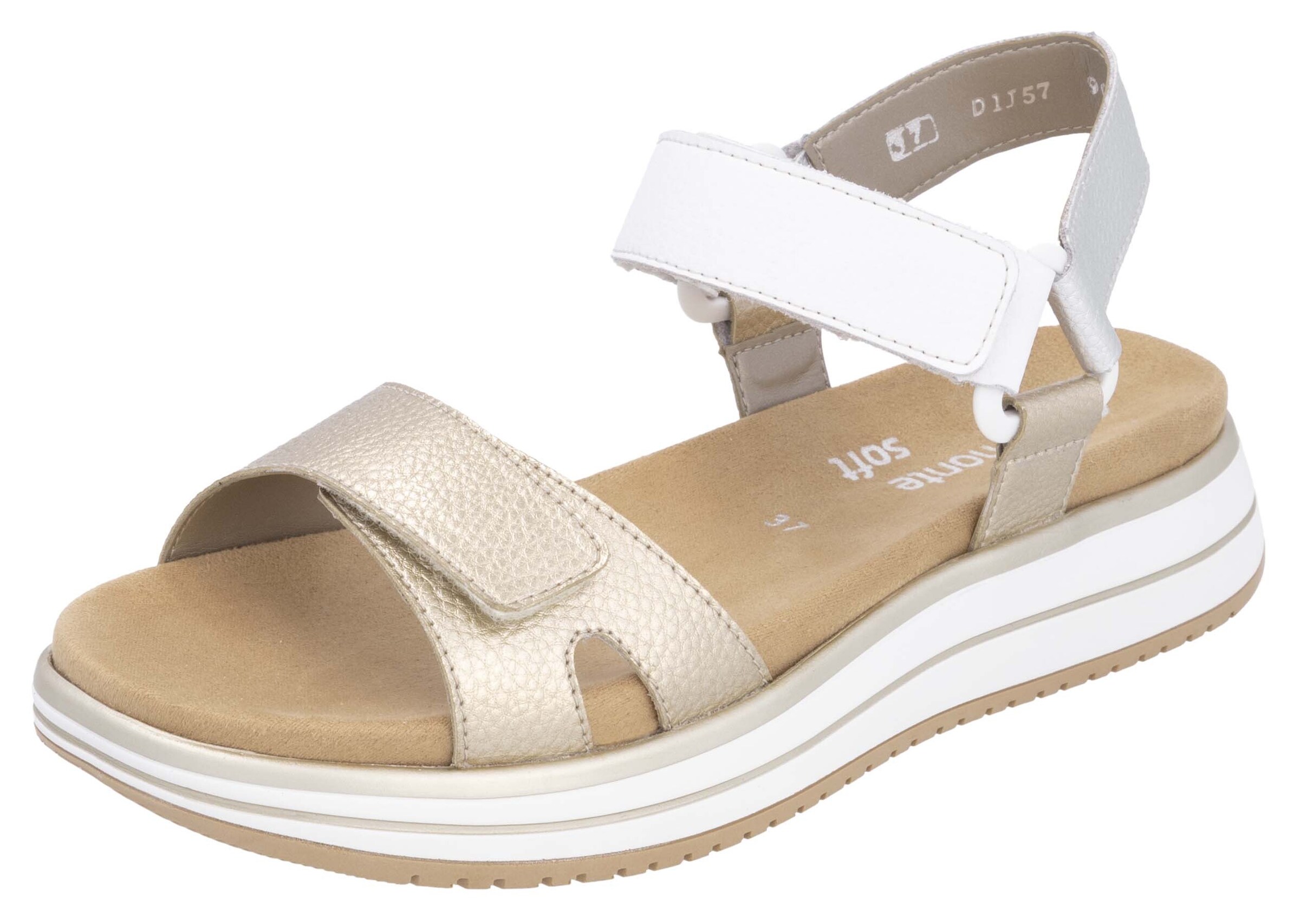 REMONTE Strap Sandals 'D1J57' in Gold: front