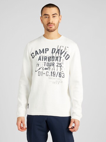 CAMP DAVID - Pullover em branco: frente