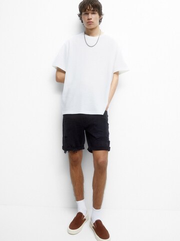 Pull&Bear Regular Shorts in Schwarz: predná strana