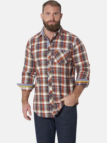 Jan Vanderstorm Comfort fit Button Up Shirt 'Ewikson' in Orange: front
