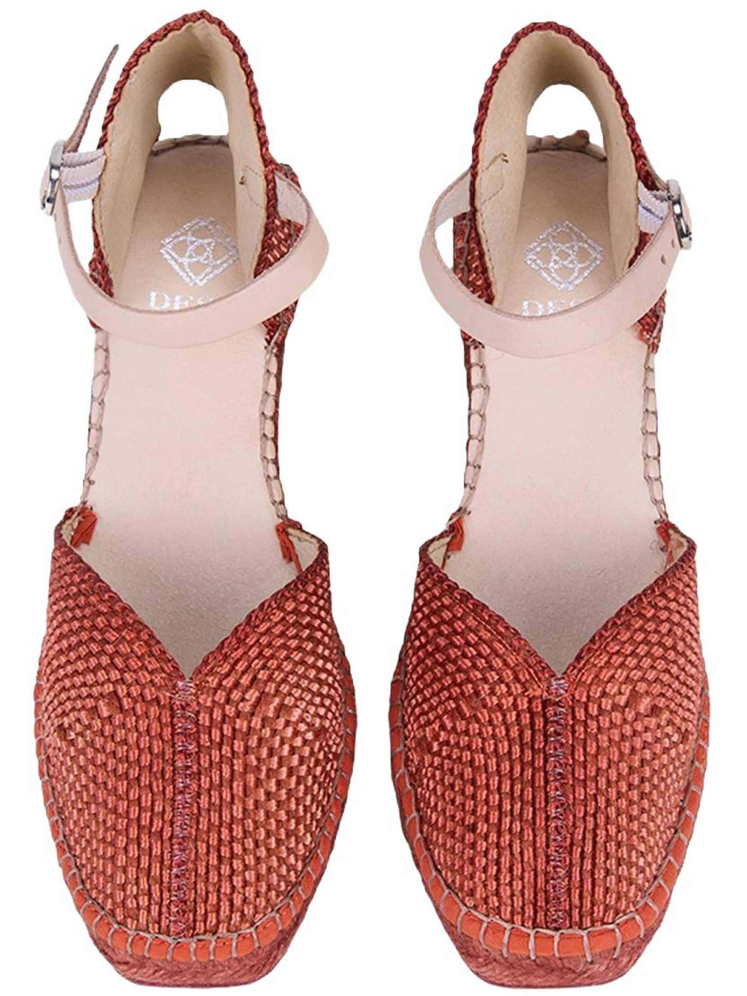 Espadrilles 'Keilabsatz-Slipper' Desa en rouge