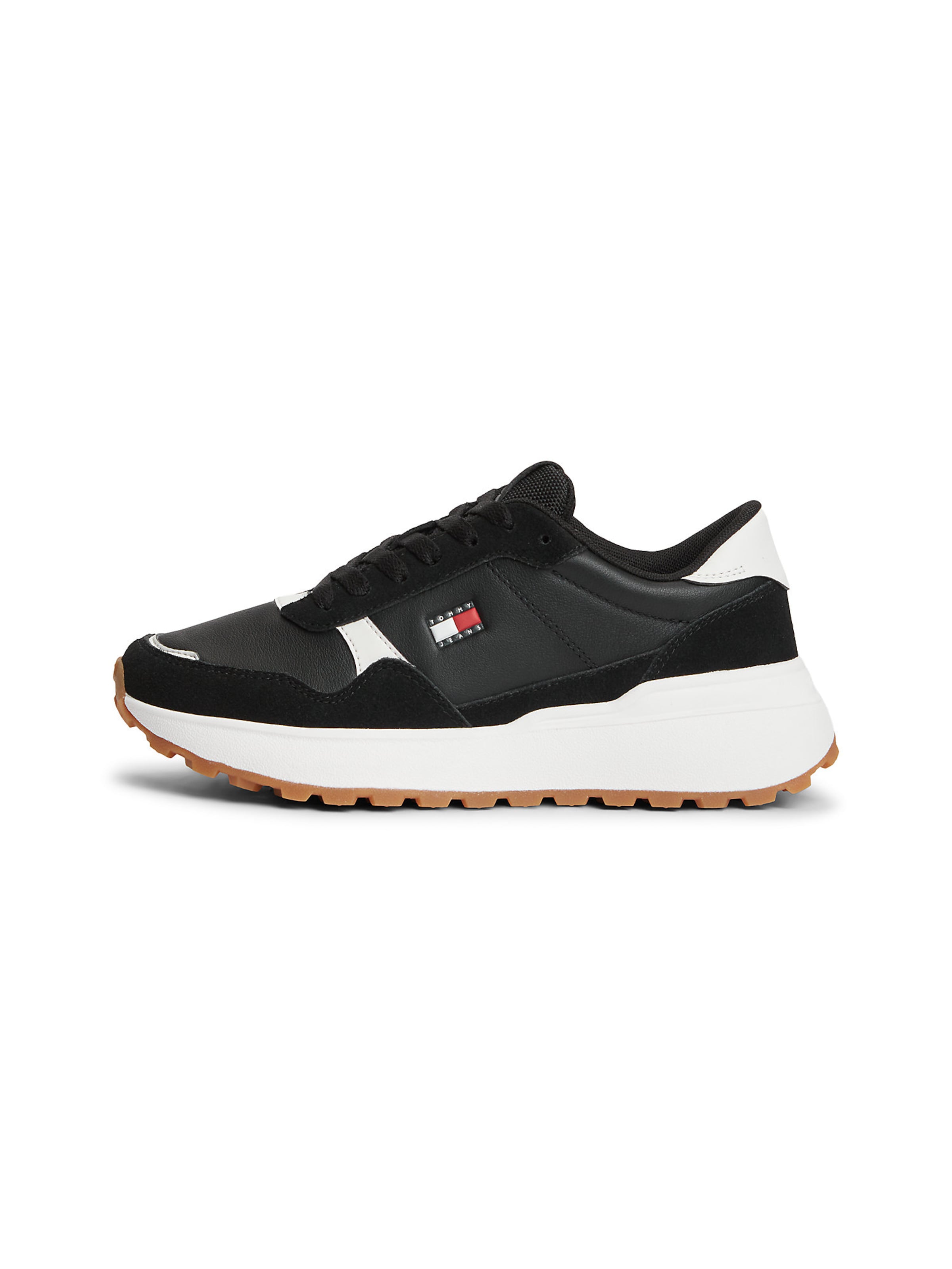 Tommy Jeans Baskets basses en 35 en rouge / noir / noir denim / blanc, Vue avec produit