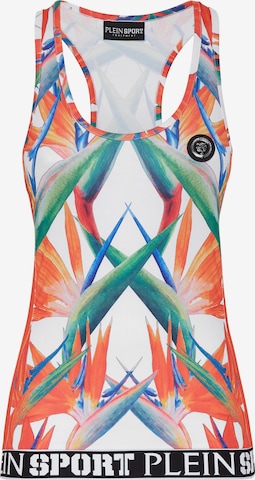 Plein Sport - Camiseta funcional en blanco: frente