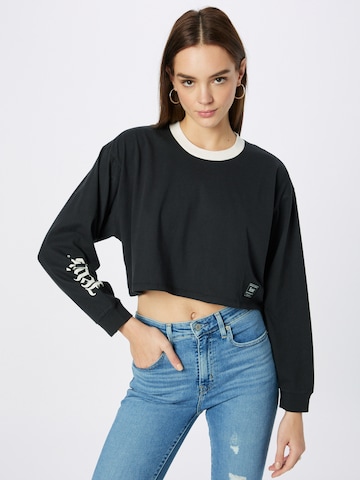 LEVI'S ® Shirt 'Graphic LS Crop Reese' in Zwart: voorkant