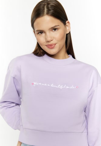 MYMO Sweatshirt 'Keepsudry' in Lila