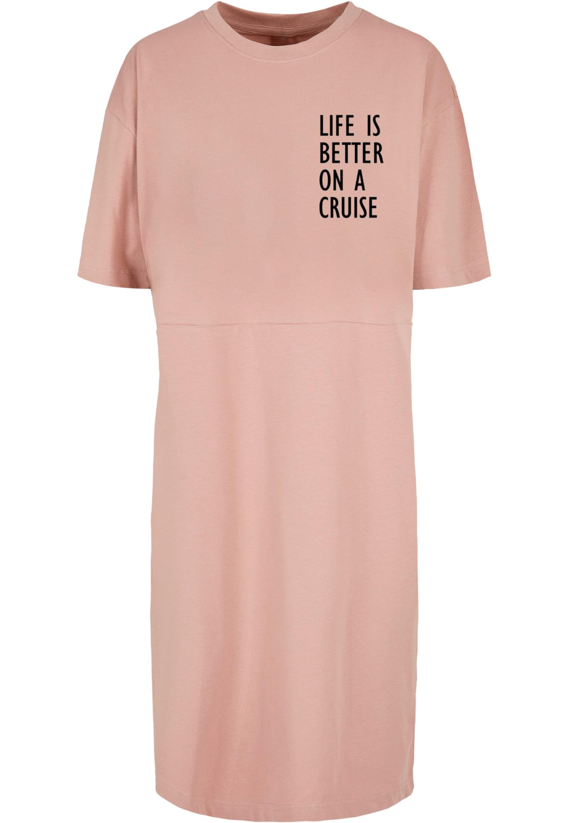 Merchcode Kleid 'Life Is Better' in Pink: Vorderseite